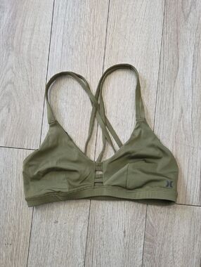 Hurley Quick Dry Max Bikini Surf Top Green Small